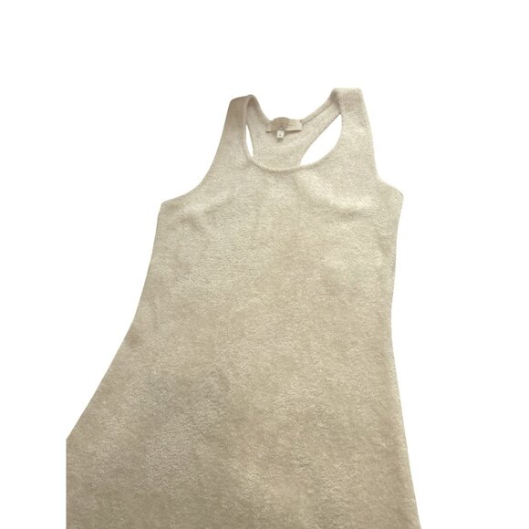 Loro Piana Cocooning Fuzzy 100% Silk Racerback Maxi Dress in Cream - Picture 5 of 12